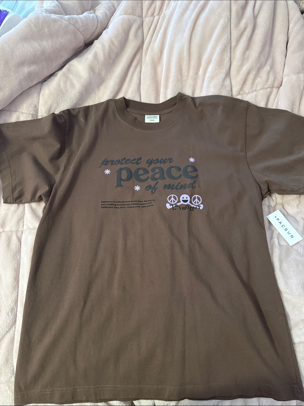 PacSun Brown "Protect Your Peace" Graphic Tee